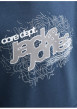 Thumbnail Sweat en coton mélangé bleu imprimé avec une coupe droite et un col à capuche - Image 2