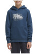 Thumbnail Sweat en coton mélangé bleu imprimé avec une coupe droite et un col à capuche - Image 3