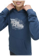 Thumbnail Sweat en coton mélangé bleu imprimé avec une coupe droite et un col à capuche - Image 7
