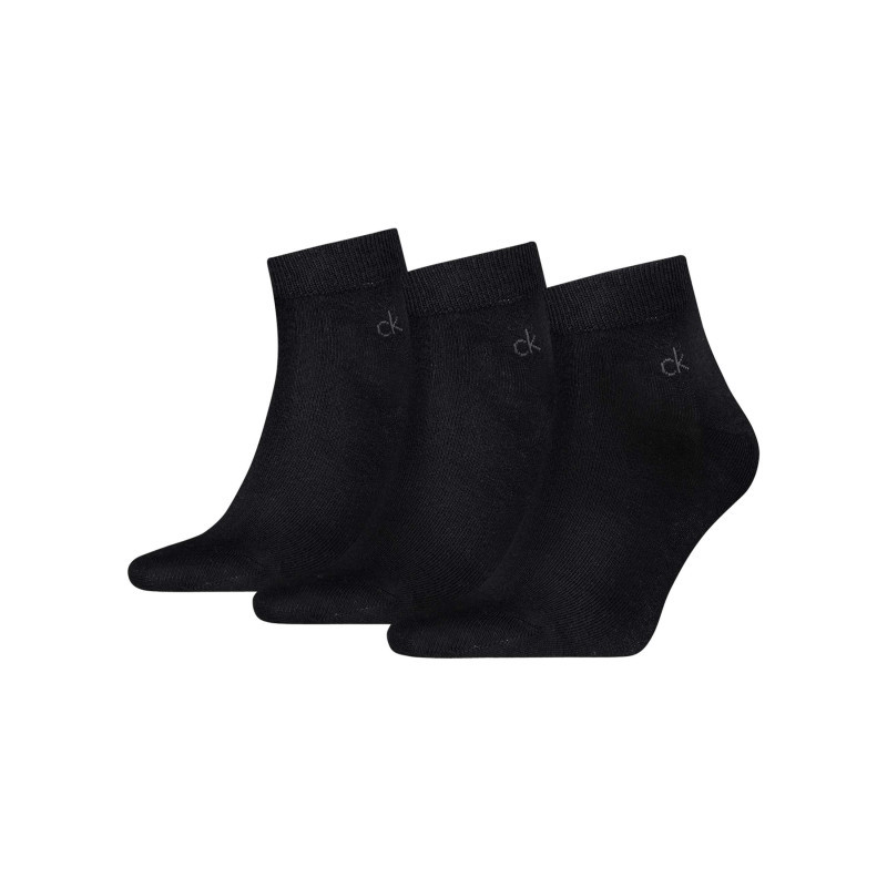 Calvin Klein Jeans - Lot De 3 Paires De Chaussettes Basses En Coton Mélangé Noires Unies - Noires