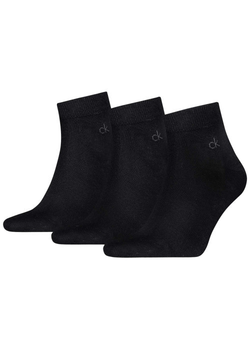 Lot de 3 paires de chaussettes basses en coton mélangé noires unies