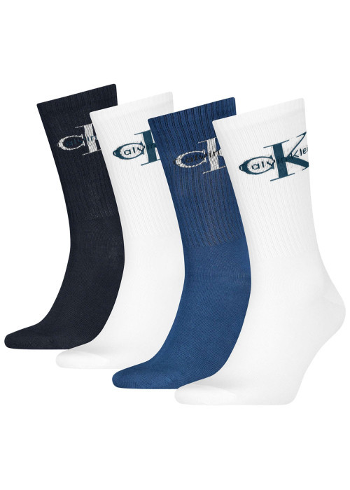 Lot de 4 paires de chaussettes hautes en coton mélangé multicolores imprimées