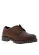 Thumbnail Derbies en cuir tan à talon décroché bas avec des lacets ronds - Image 3
