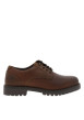 Thumbnail Derbies en cuir tan à talon décroché bas avec des lacets ronds