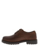 Thumbnail Derbies en cuir tan à talon décroché bas avec des lacets ronds - Image 2