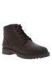 Thumbnail Bottines en cuir café à talon décroché bas avec un zip et des lacets ronds - Image 3