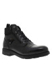 Thumbnail Bottines en cuir noires à talon décroché bas avec des lacets et un zip latéral - Image 3