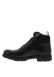 Thumbnail Bottines en cuir noires à talon décroché bas avec des lacets et un zip latéral - Image 2