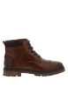Thumbnail Bottines en cuir cognac à talon décroché bas avec un zip et des lacets ronds