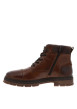 Thumbnail Bottines en cuir cognac à talon décroché bas avec un zip et des lacets ronds - Image 2