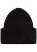 Thumbnail Bonnet en coton noir uni en bord-côte avec un tour de tête élastiqué - Image 2