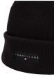 Thumbnail Bonnet en coton noir uni en bord-côte avec un tour de tête élastiqué - Image 3