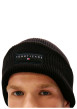 Thumbnail Bonnet en coton noir uni en bord-côte avec un tour de tête élastiqué - Image 4
