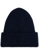 Thumbnail Bonnet en coton marine uni en bord-côte avec un tour de tête élastiqué - Image 2
