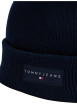 Thumbnail Bonnet en coton marine uni en bord-côte avec un tour de tête élastiqué - Image 3