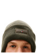Thumbnail Bonnet en coton kaki uni en bord-côte avec un tour de tête élastiqué - Image 4