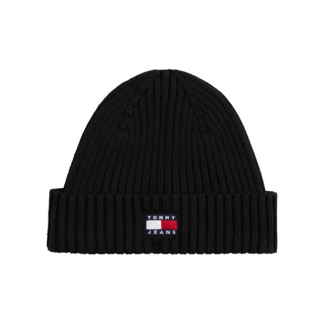 Bonnet en coton biologique noir uni avec un...