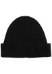 Thumbnail Bonnet en coton biologique noir uni avec un logo cousu à l’avant - Image 2