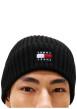 Thumbnail Bonnet en coton biologique noir uni avec un logo cousu à l’avant - Image 4