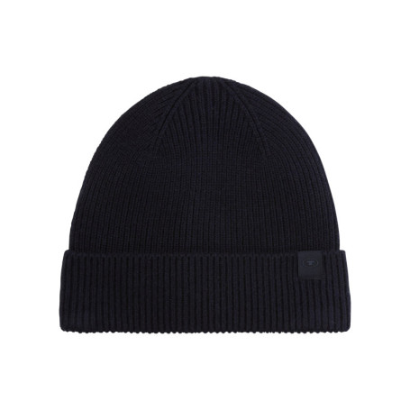 Bonnet marine uni en maille tricotée avec un...