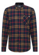 Thumbnail Chemise en coton marine camel et rouge à carreaux avec une coupe regular fit