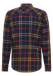 Thumbnail Chemise en coton marine camel et rouge à carreaux avec une coupe regular fit - Image 2