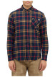 Thumbnail Chemise en coton marine camel et rouge à carreaux avec une coupe regular fit - Image 4