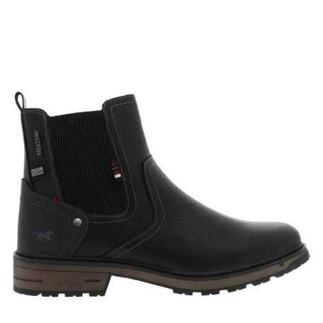 Boots noires à soufflet élastiqué avec une...