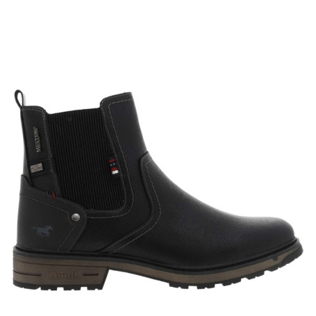 Boots noires à soufflet élastiqué avec une...