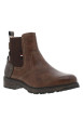 Thumbnail Boots café à talon décroché bas avec un zip et un soufflet élastiqué - Image 3