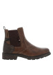 Thumbnail Boots café à talon décroché bas avec un zip et un soufflet élastiqué