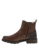 Thumbnail Boots café à talon décroché bas avec un zip et un soufflet élastiqué - Image 2