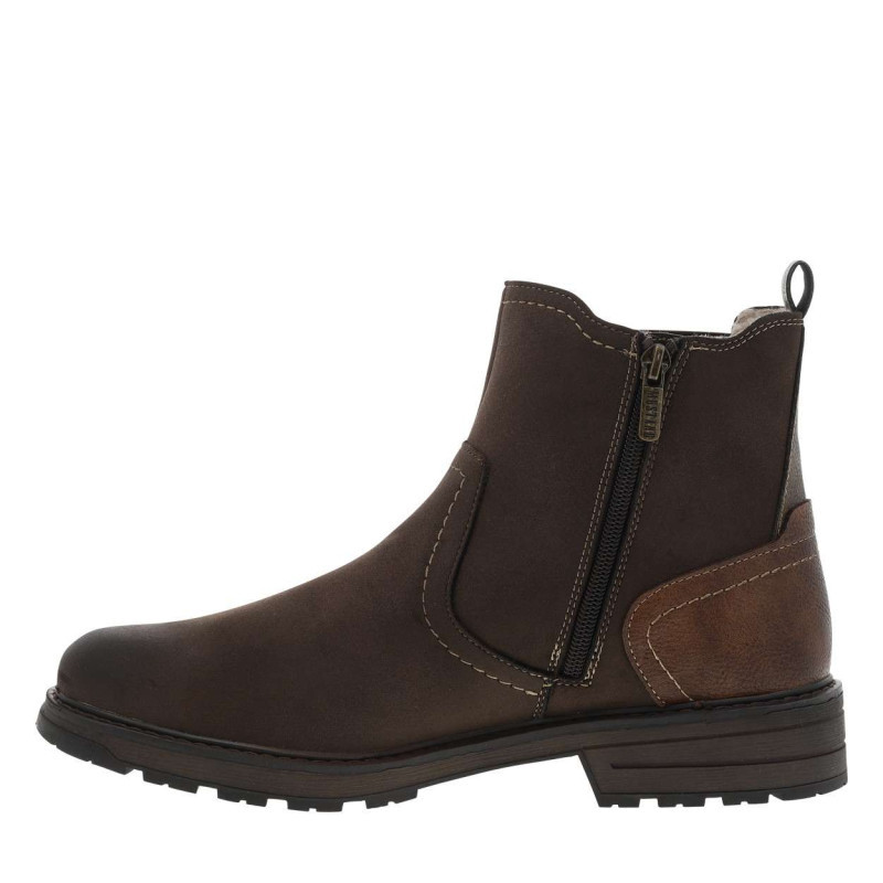 Mustang - Boots Chocolat à Talon Décroché Bas Avec Un Zip Et Un Soufflet élastiqué - Chocolat Mustang - Boots Chocolat à Talon Décroché Bas Avec Un Zip Et Un Soufflet élastiqué - Chocolat