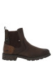 Thumbnail Boots chocolat à talon décroché bas avec un zip et un soufflet élastiqué