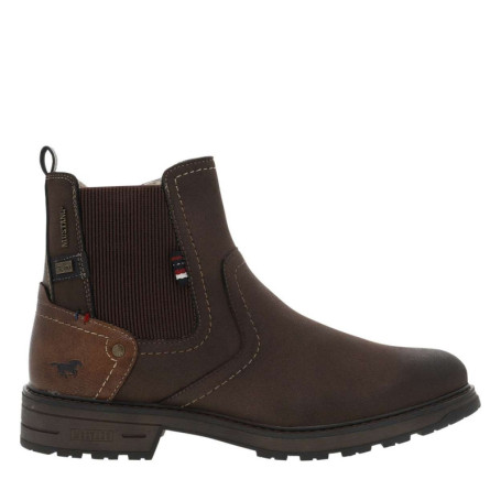Boots chocolat à talon décroché bas avec un zip...