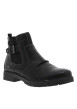 Thumbnail Boots noires à talon plat avec un zip et un soufflet élastiqué - Image 3