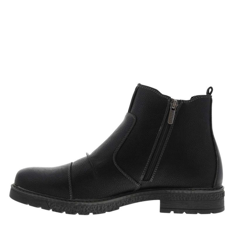 Mustang - Boots Noires à Talon Plat Avec Un Zip Et Un Soufflet élastiqué - Noires Mustang - Boots Noires à Talon Plat Avec Un Zip Et Un Soufflet élastiqué - Noires