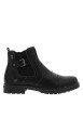 Thumbnail Boots noires à talon plat avec un zip et un soufflet élastiqué