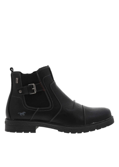 Boots noires à talon plat avec un zip et un soufflet élastiqué