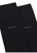 Thumbnail Lot de 2 paires de chaussettes hautes en coton noires unies avec logo imprimé - Image 2