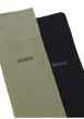 Thumbnail Lot de 2 paires de chaussettes hautes en coton noires et vertes unies - Image 2
