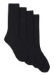 Thumbnail Lot de 4 paires de chaussettes hautes en coton mélangé noires unies