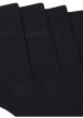 Thumbnail Lot de 4 paires de chaussettes hautes en coton mélangé noires unies - Image 2