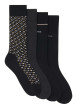 Thumbnail Lot de 4 paires de chaussettes hautes en coton mélangé noires unies