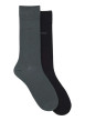 Thumbnail Lot de 2 paires de chaussettes hautes en coton noires et vertes unies
