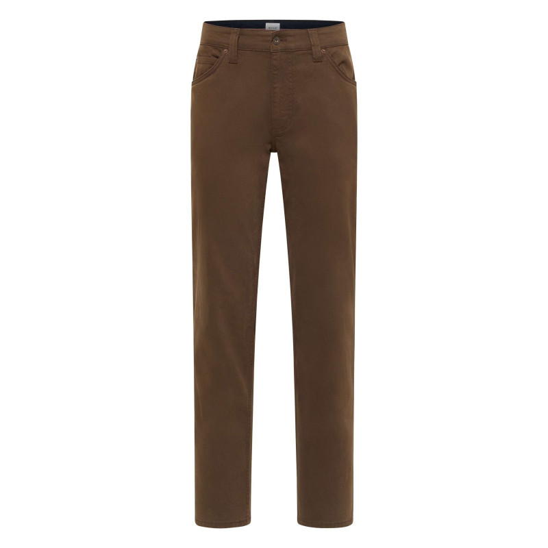 Mustang - Jean Tramper Straight En Coton Marron Uni Avec Une Coupe Droite - Marron Mustang - Jean Tramper Straight En Coton Marron Uni Avec Une Coupe Droite - Marron