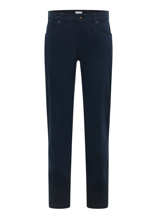 Jean Tramper Straight en coton marine uni avec une coupe droite