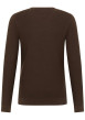 Thumbnail Pull en coton chocolat uni avec une coupe droite et un col rond - Image 2