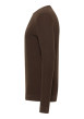 Thumbnail Pull en coton chocolat uni avec une coupe droite et un col rond - Image 3