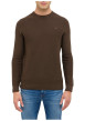 Thumbnail Pull en coton chocolat uni avec une coupe droite et un col rond - Image 4